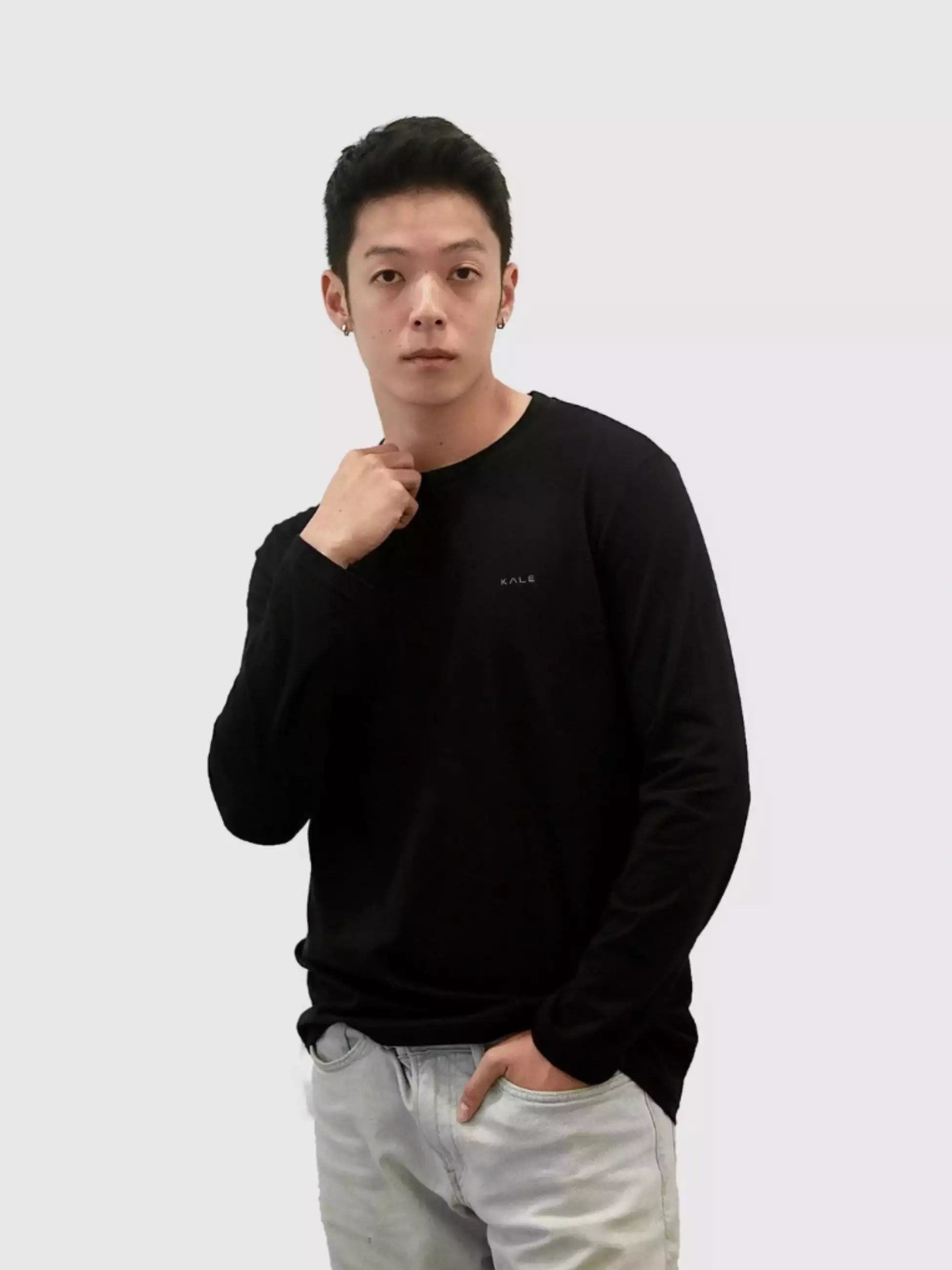 Kale AVION BLACK / Kaos Tangan Panjang Pria / Atasan Tangan Panjang Pria / Baju Kaos Polos Pria / Cotton Combed 30S / Cotton Combed 24S BLACK