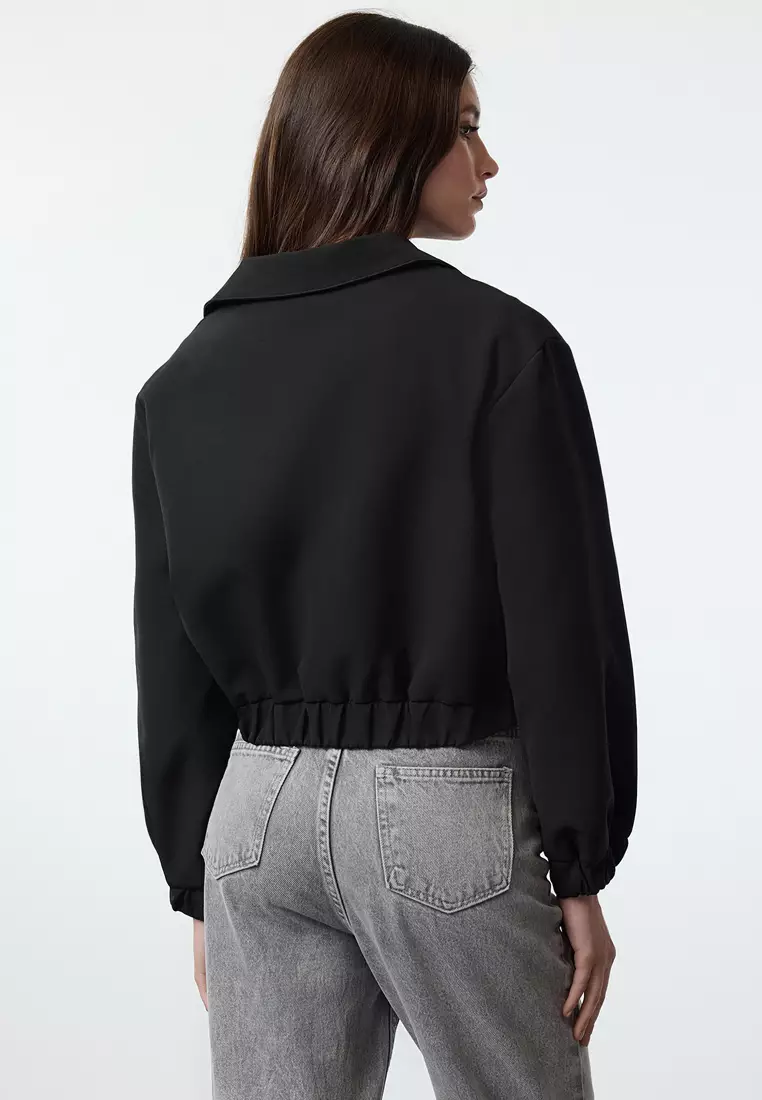 Collared Zip Crop Jacket