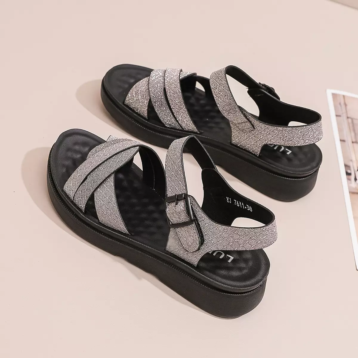 Sepatu Sandal Slip On Wanita Sendal Hangout Cewek YJ7611