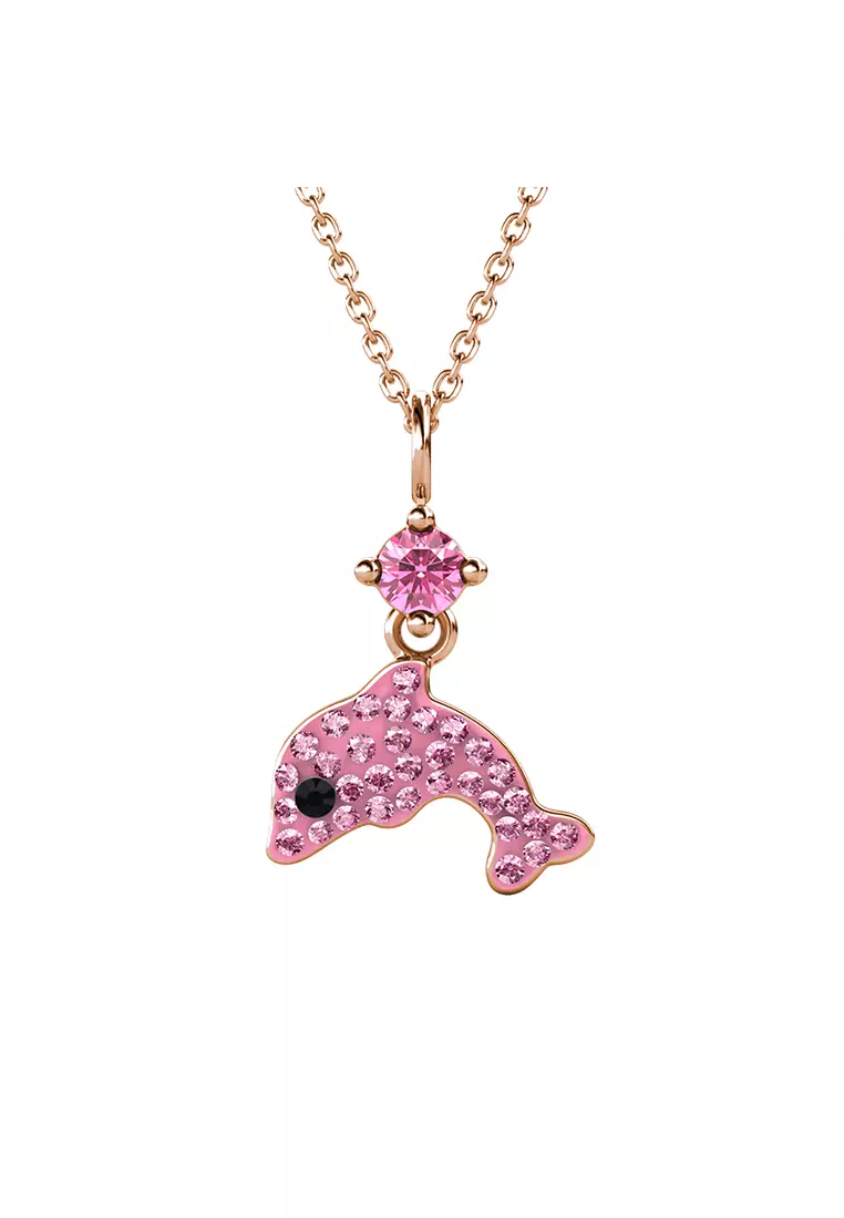 White gold sales dolphin necklace