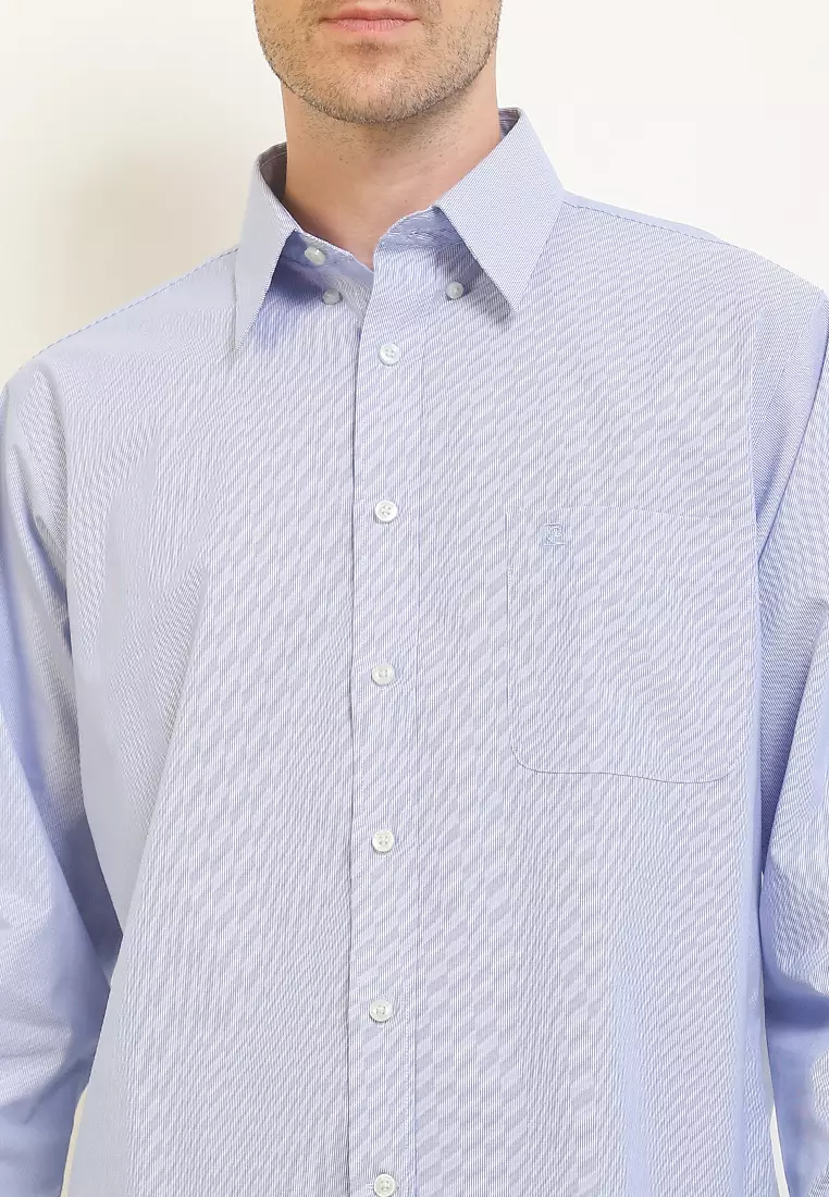Kemeja Lengan Panjang Pierre Cardin Check Lonner - Casual Blue