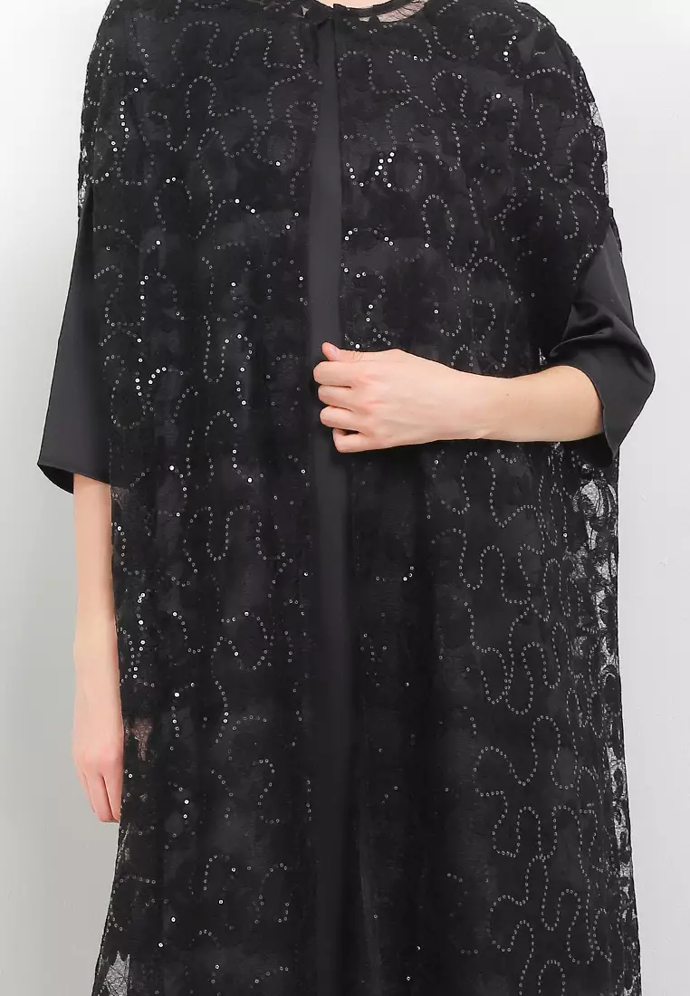 L/S Sequined Mesh Outer With Separate Inner Dress
