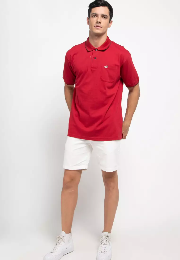 Crocodile COLE Burgundy Baju Kaos Kerah Pria Men Polo Relax Fit