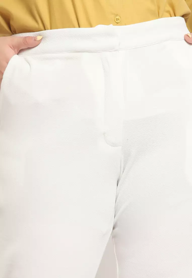 Plus Size Pants Regular Fit Anais Ivory