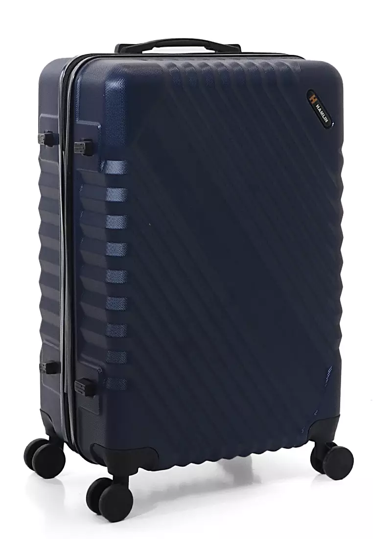 Isvara Tas Koper One Set Unisex Large Compartment Suitcase Number Code Locking Material Fiber ABS ORIGINAL - Biru