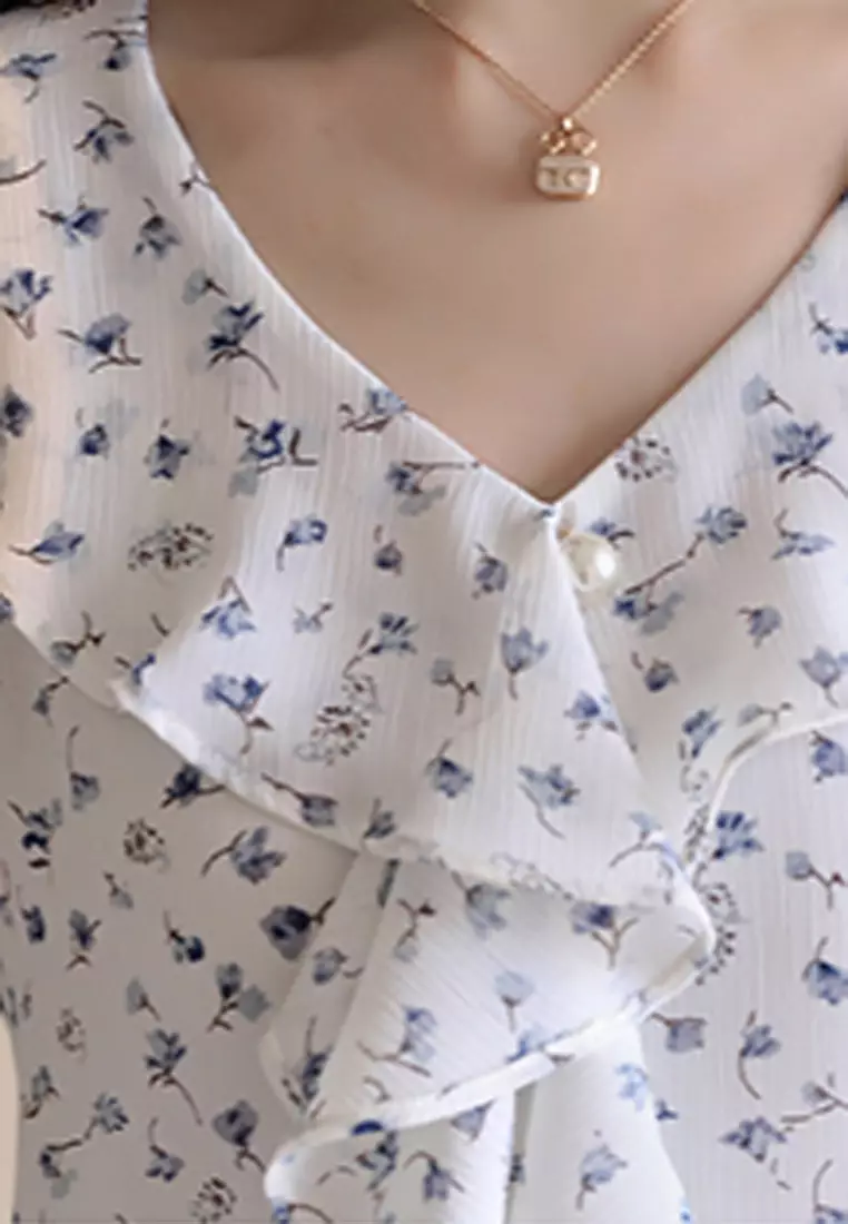 Buy Halo Ruffle Flared Sleeves Tops 2025 Online | ZALORA Philippines