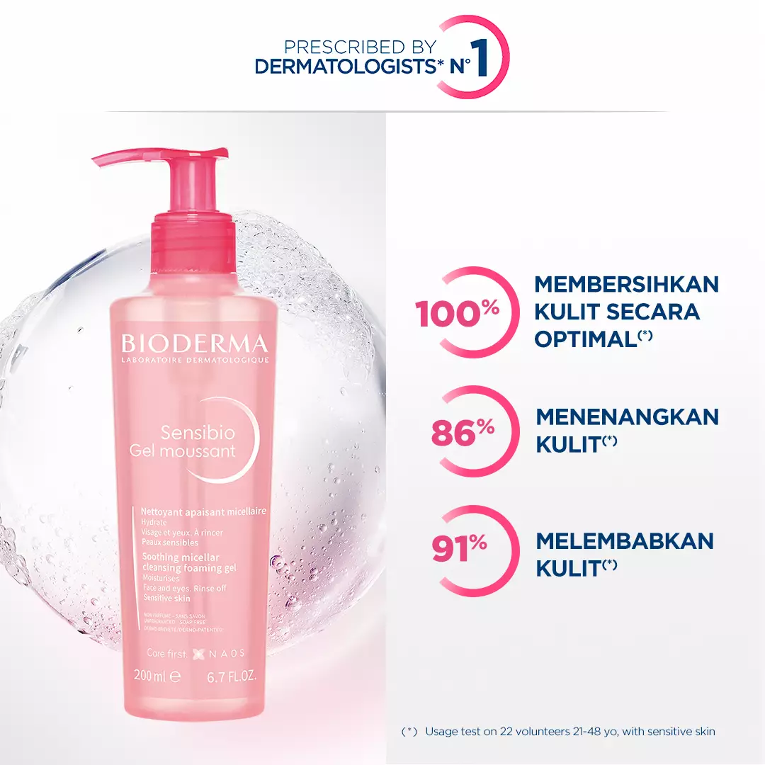 Bioderma Sensibio Gel Moussant 200 ml - Facial Wash untuk Semua Jenis Kulit / Kulit Sensitif