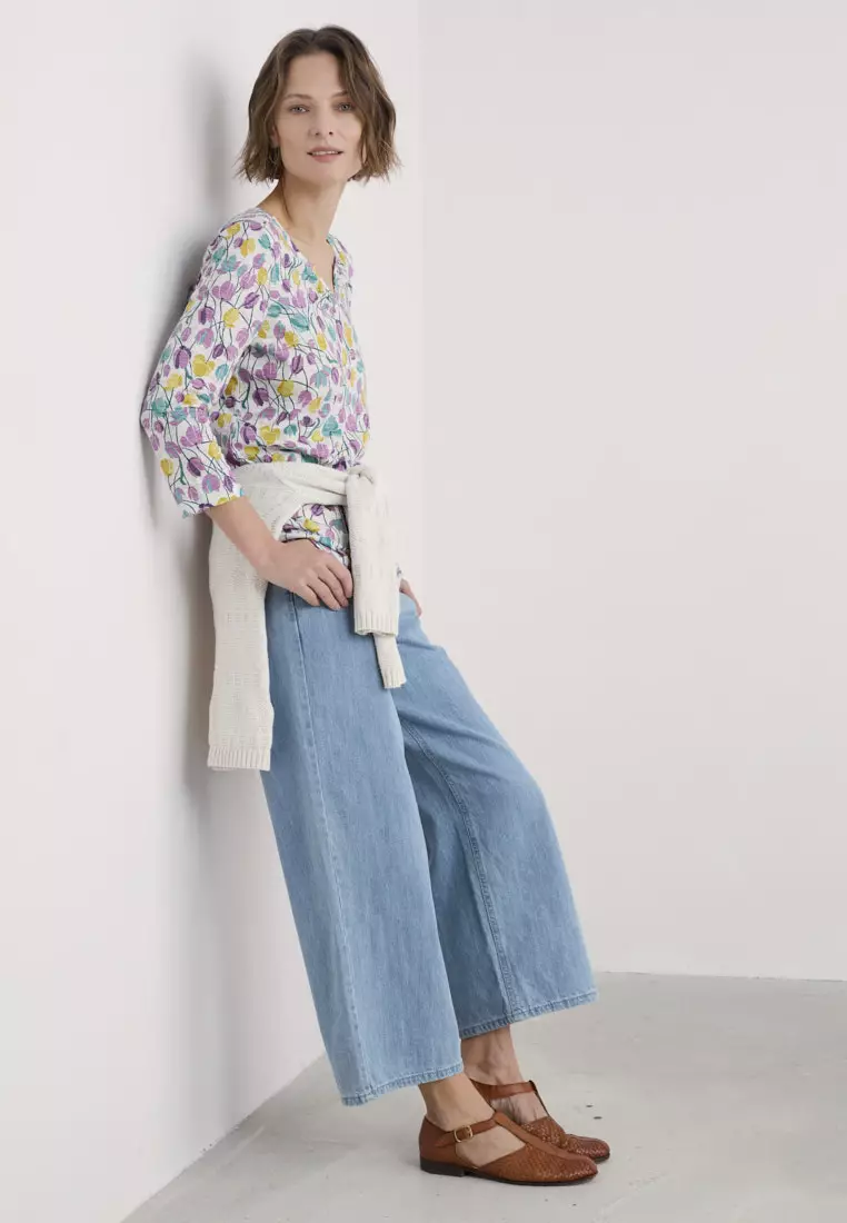 Seasalt Cornwall Multi Gypsophilia Notch Neck Top