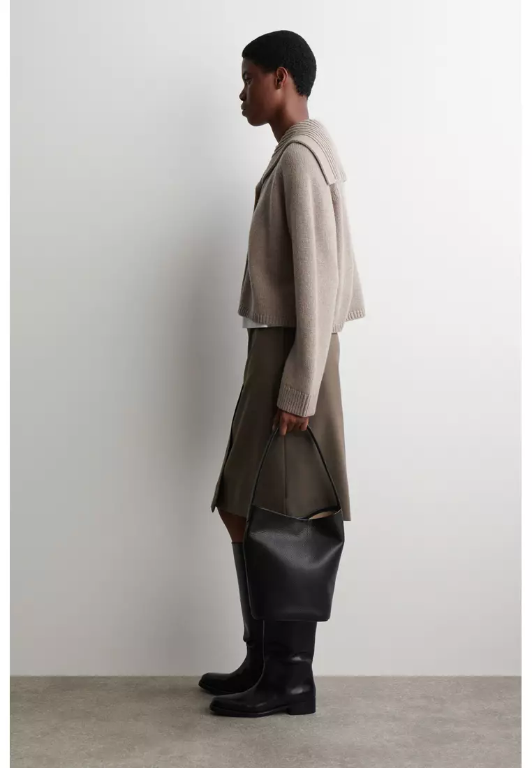 SAILOR-COLLAR WOOL CARDIGAN