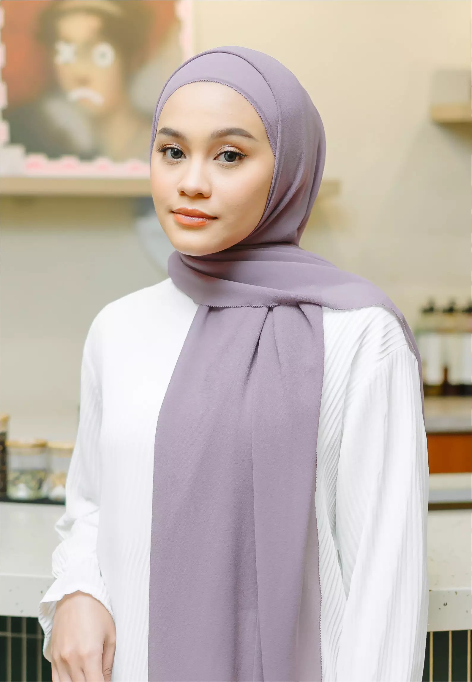 Bawal Eyelash Shawl Dusty Purple