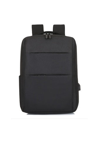A FRENZ black Laptop Backpack with USB Charging Port D8929AC74A450DGS_1