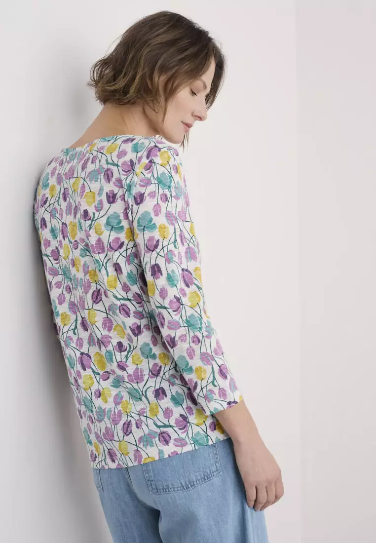 Seasalt Cornwall Multi Gypsophilia Notch Neck Top