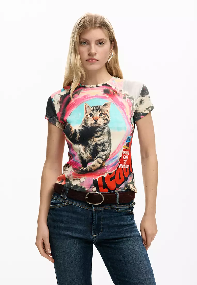 PRINTED CAT T-SHIRT