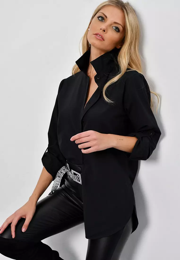 Long Shirt with Hidden Buttons