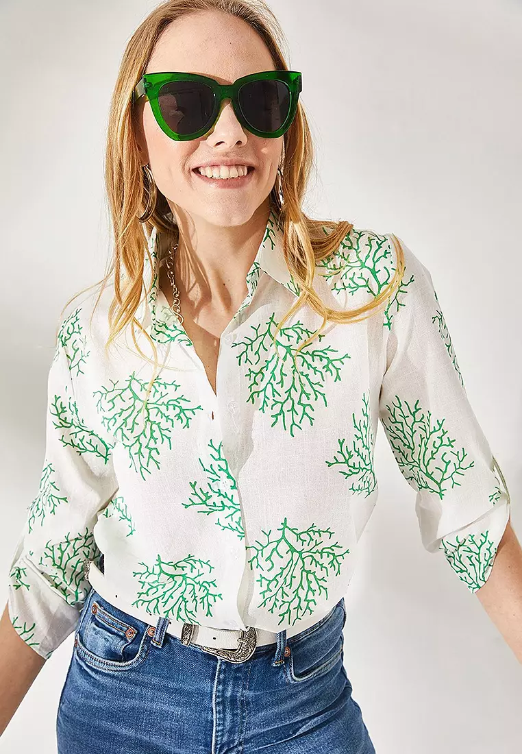 Sleeve Folded Linen Shirt