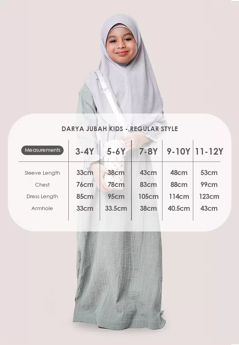Siti Khadijah Darya Jubah Kids in Teal Green