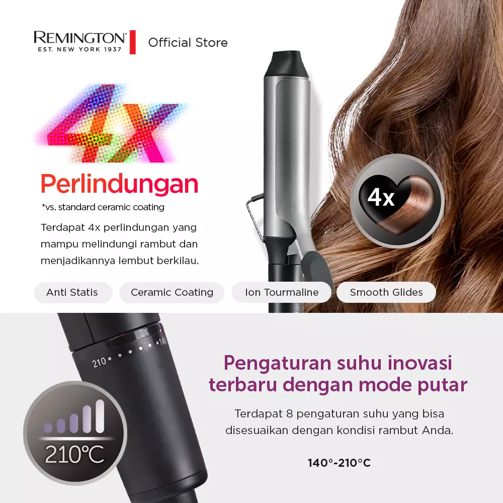 Remington Pengeriting Rambut Pro Big Curl 38mm Tong CI5538