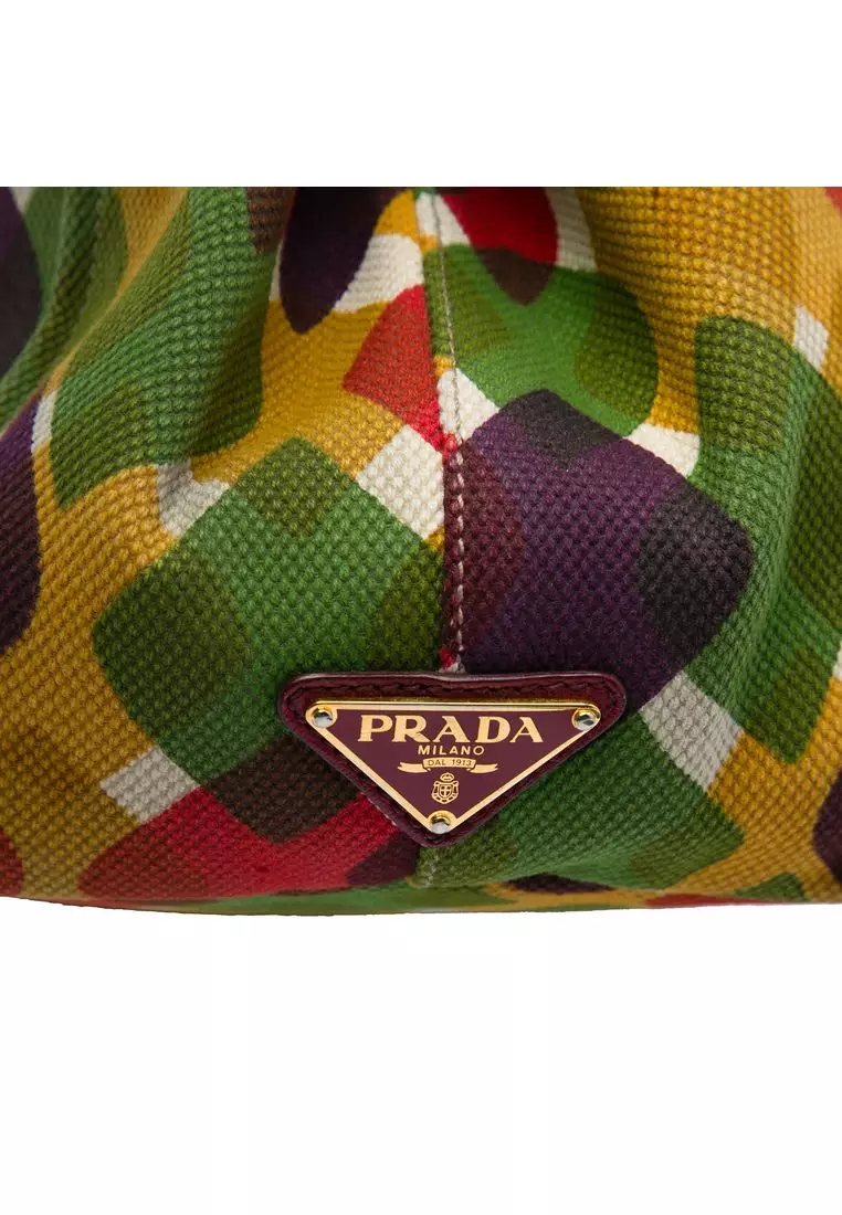 Pre-Loved Prada Canvas Canapa Stampata Tote