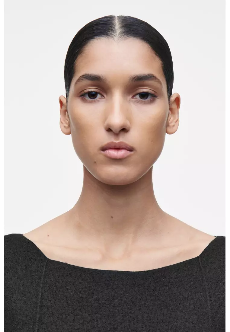 PANELLED WOOL SHIFT DRESS