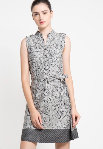 Bria Dress In Grey Print