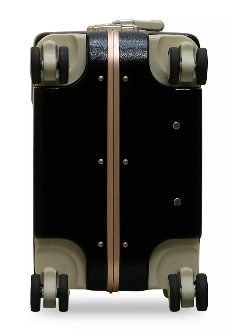 Carlton Tas Koper Alumunium Frame Size 20 Inch Travel Bag Unisex Large Compartment TSA Lock Material Polycarbonate ORIGINAL - Black