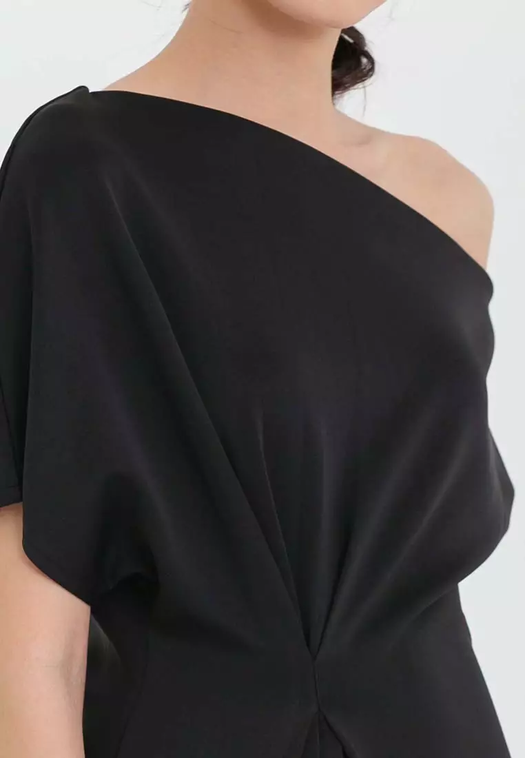 Sabrina Scuba Dress in Black