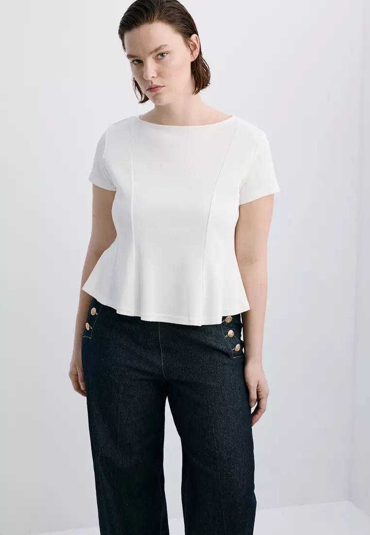 Wide-Leg Jeans With Side Buttons