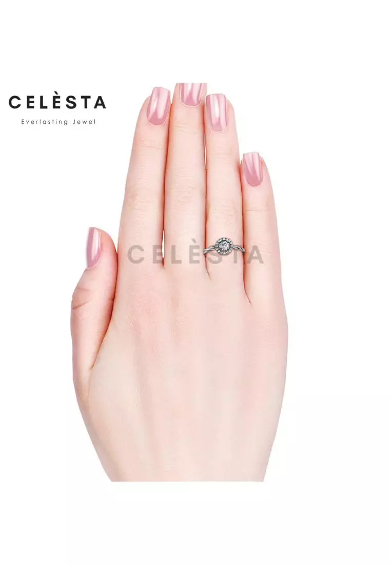 Berlian Moissanite Princess Eleonore Ring [GRA CERTIFICATE MOISSANITE DIAMOND] - Cincin Moissanite Diamond 0,3 CT 925 Silver Celesta by Her Jewellery