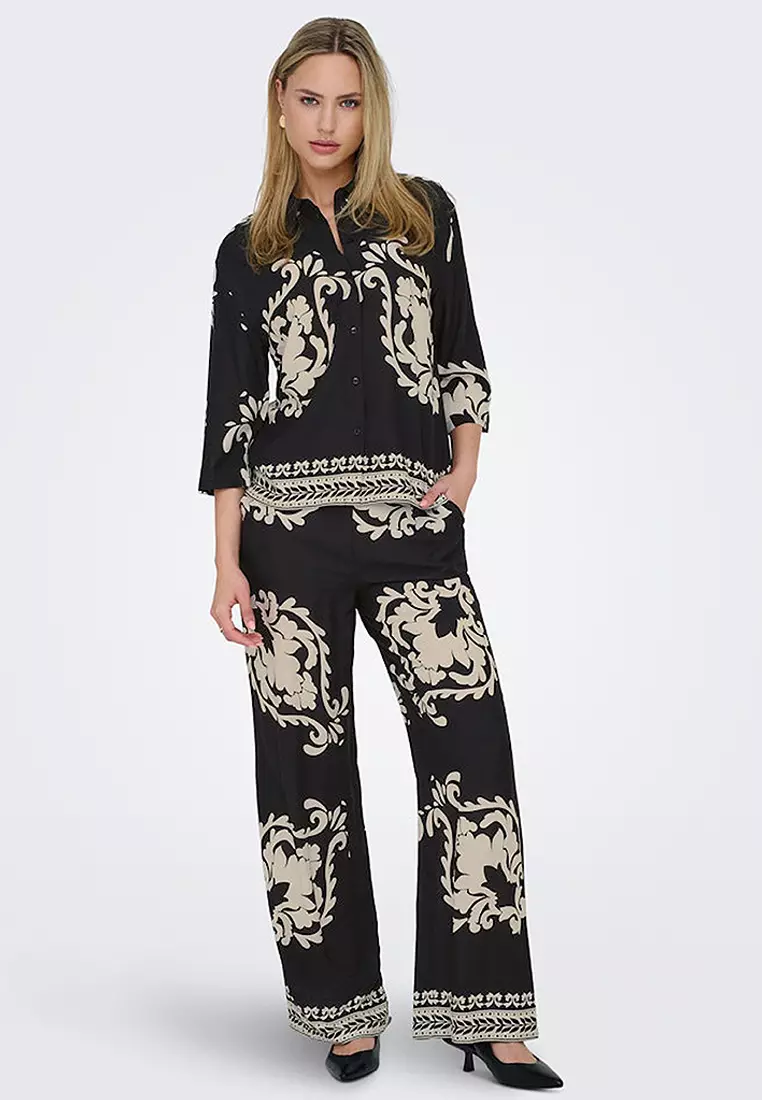 Printed Wide Pants