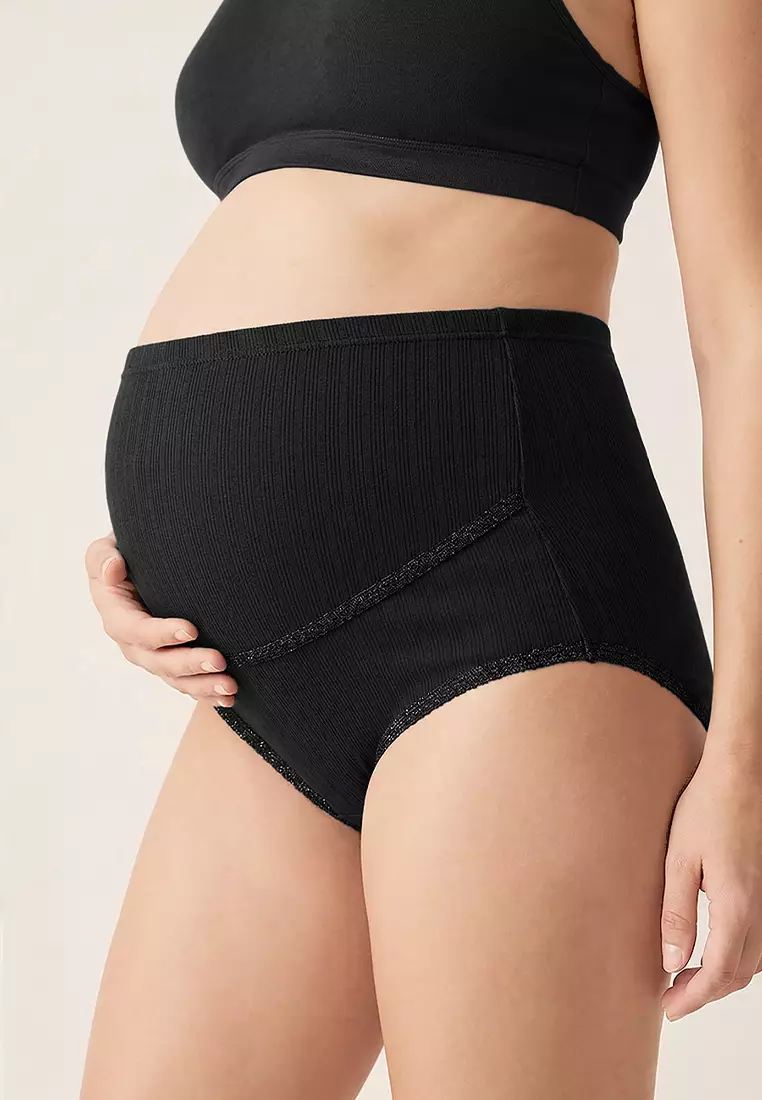 Black 2pcs Pack Maternity Support Panties