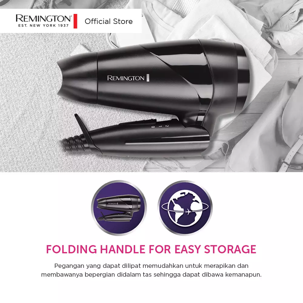 Paket Remington Catokan S8605 - Hairdryer D1500