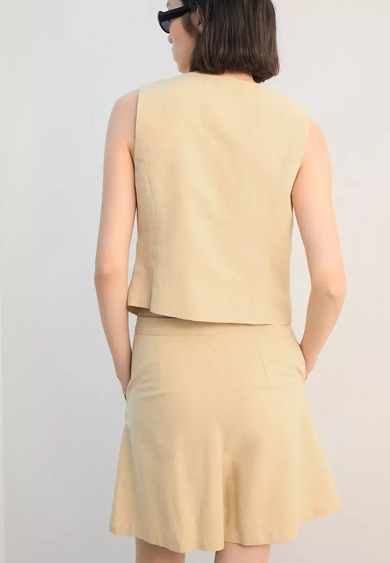Straight Linen-Blend Shorts