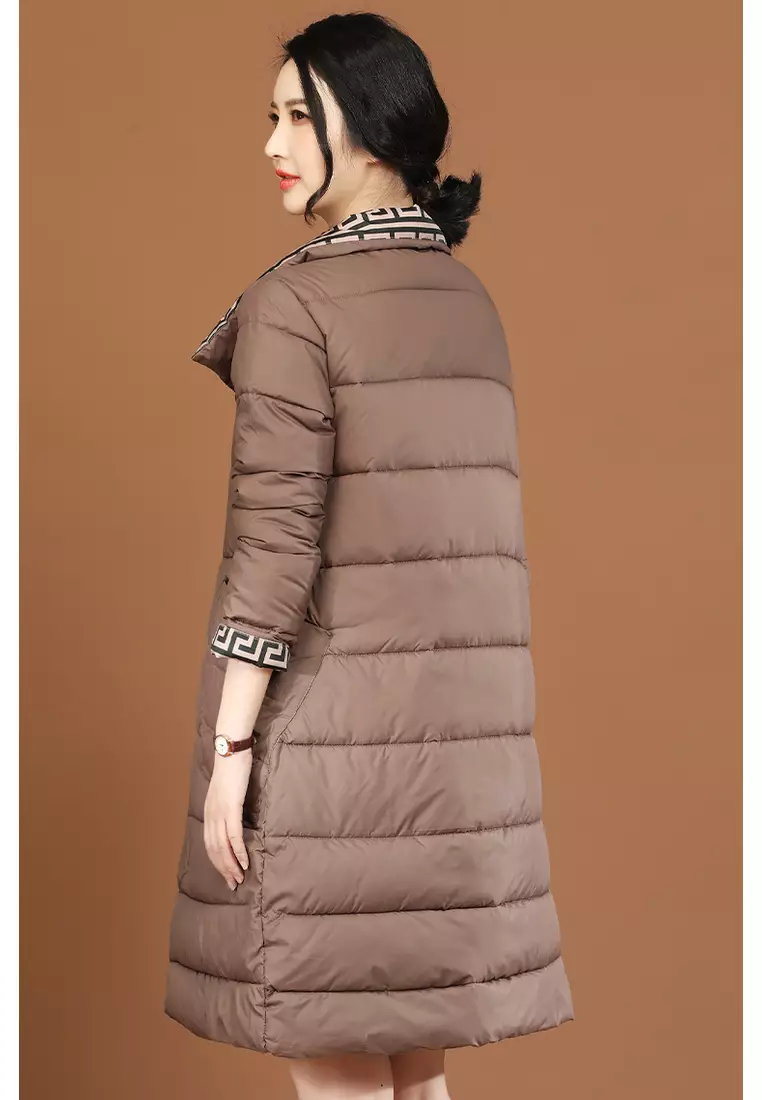 Buy A IN GIRLS Fashion Print Warm Long Padded Jacket 2024 Online
