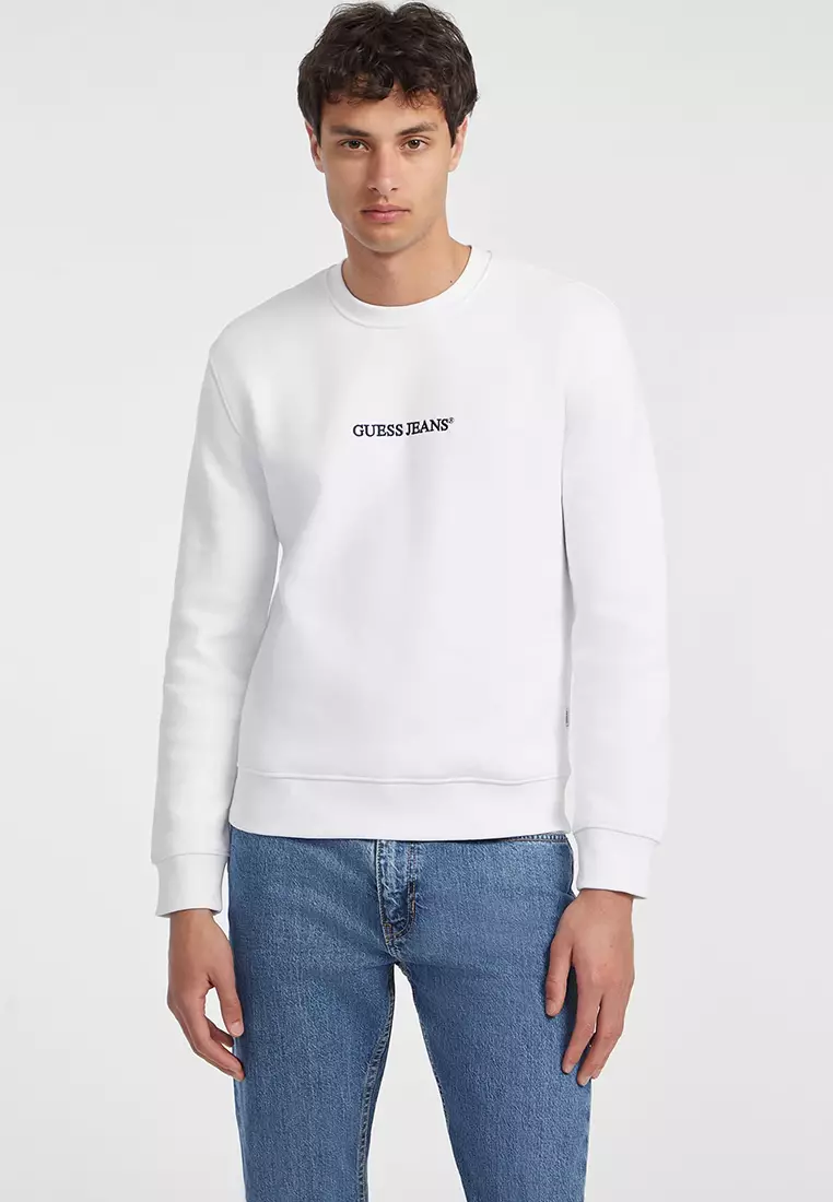 Guess white sweatshirt mens new arrivals