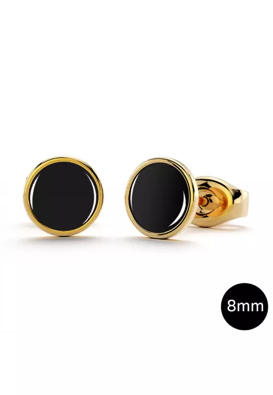 Mitch Stud Earrings in Gold 8mm