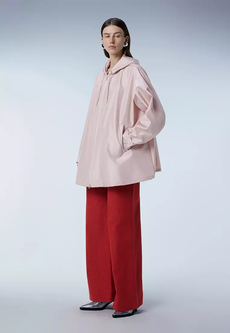 Loose hooded short windbreaker