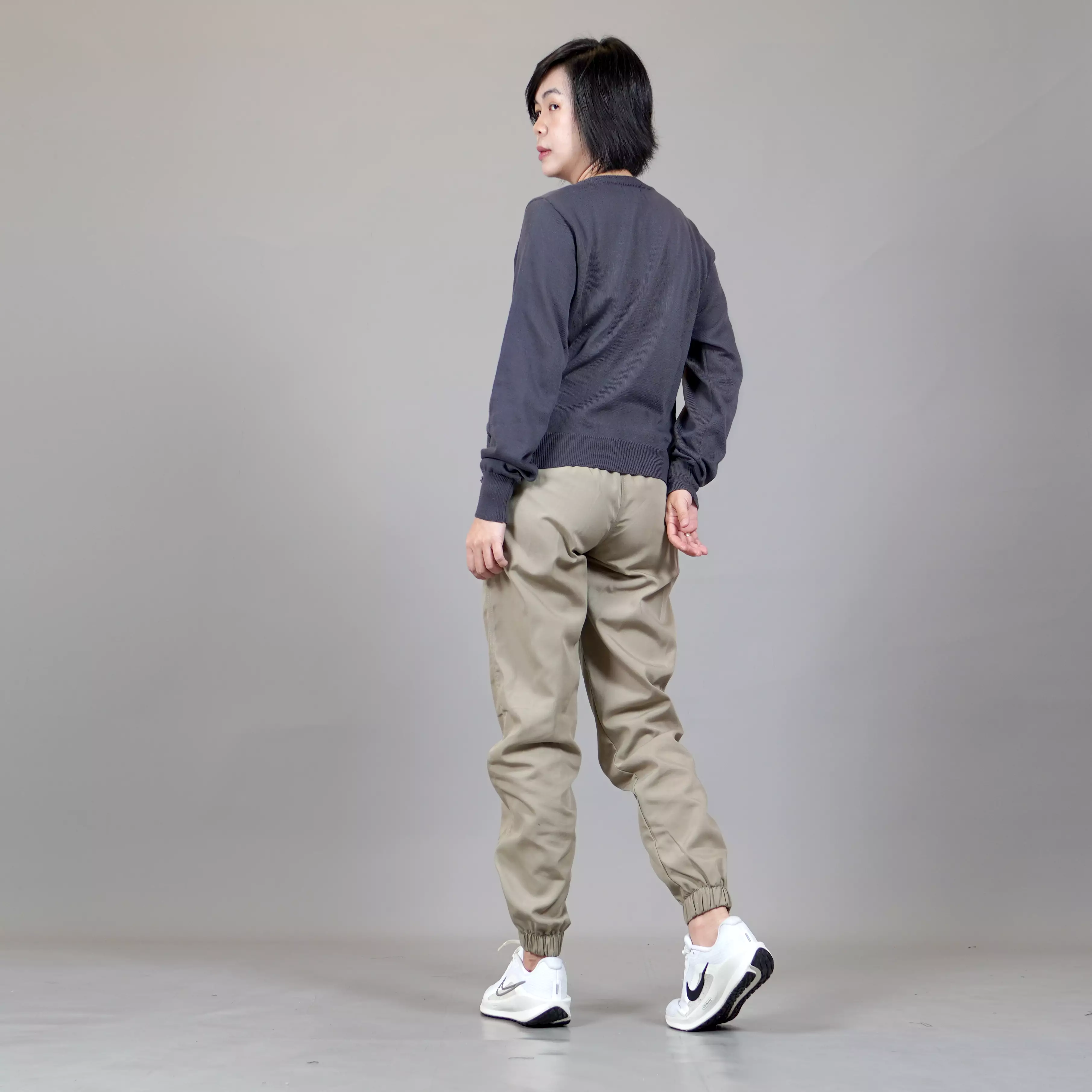  SANDRA Knit Cardigan O Neck Kardigan Rajut Wanita Leher O - ABU TUA