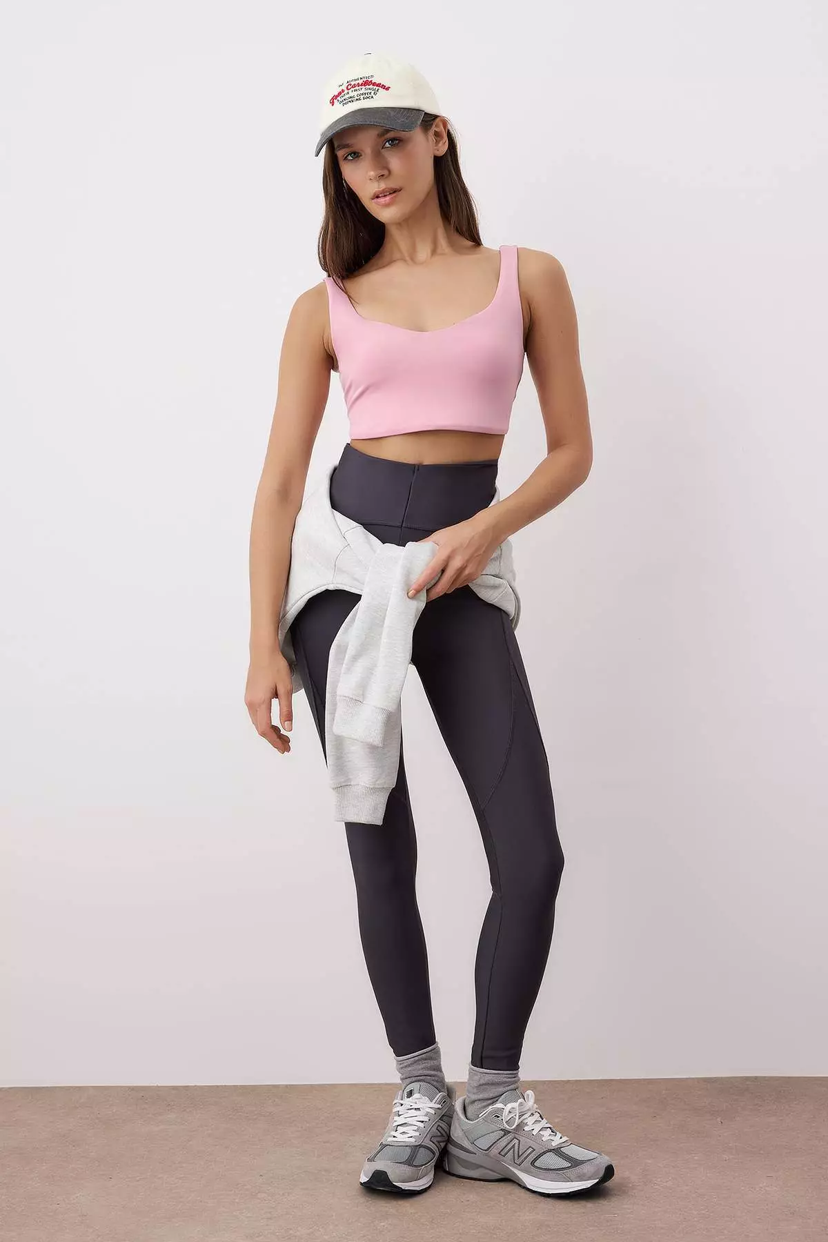 Pink Cupless Knitted Sports Bra