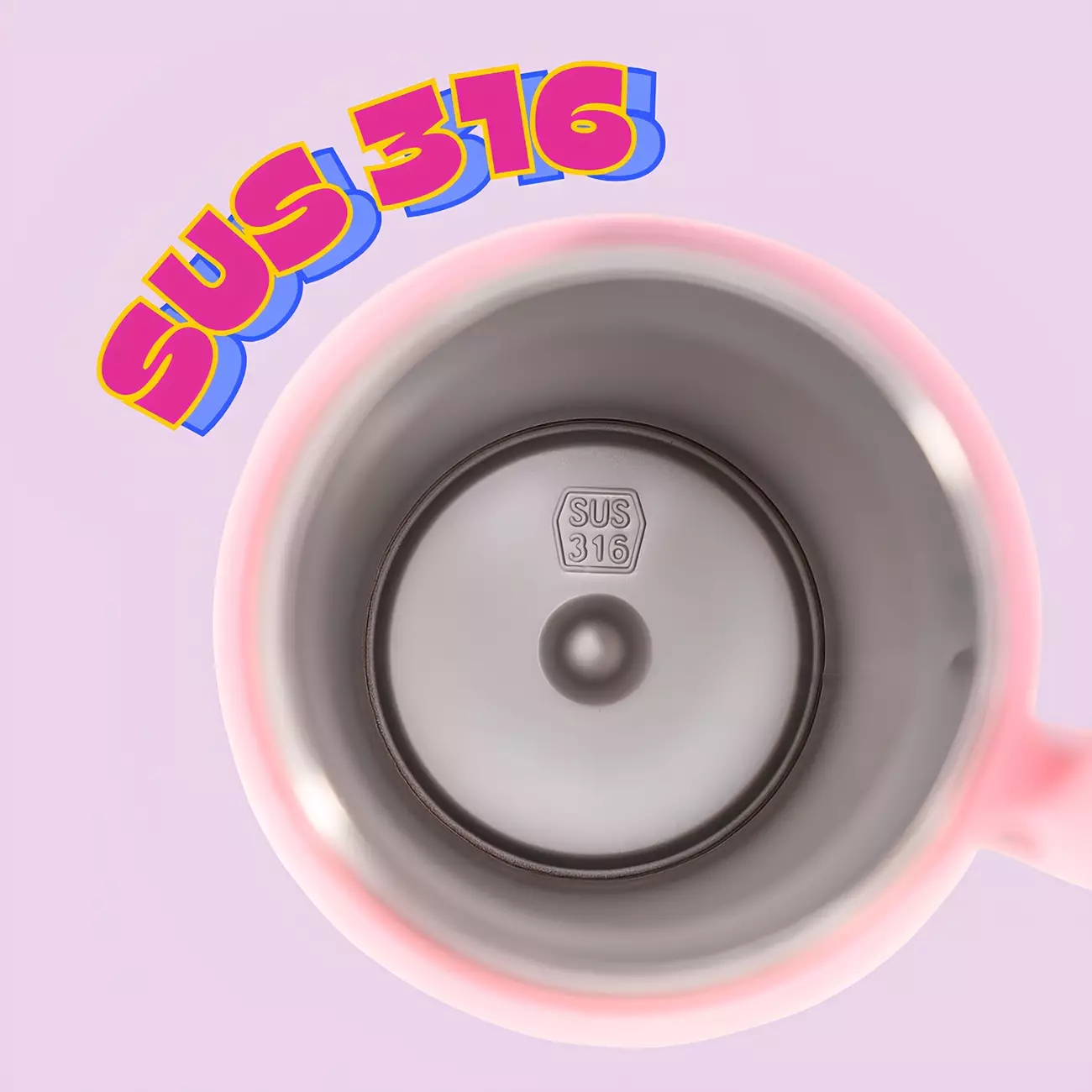 Wakakids Botol Minum Termos Stainless Steel Tumbler Lucu Happy Every Day Vacuum Cup Dengan Gagang 800ml K2031 Venjr Putih