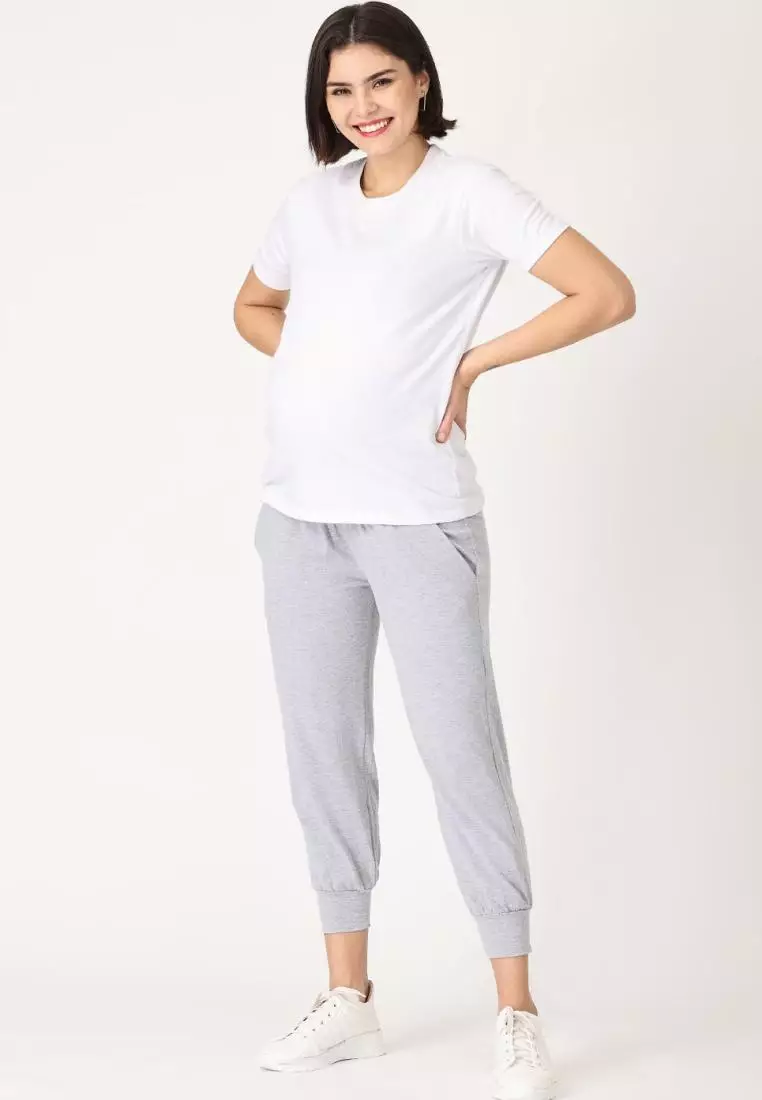 Comfy Maternity Joggers Light Grey