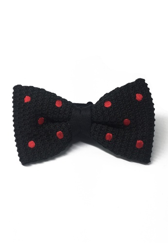 Splice Cufflinks black Webbed Series Red Polka Dots Black Knitted Bow Tie SP744AC81UBQSG_1