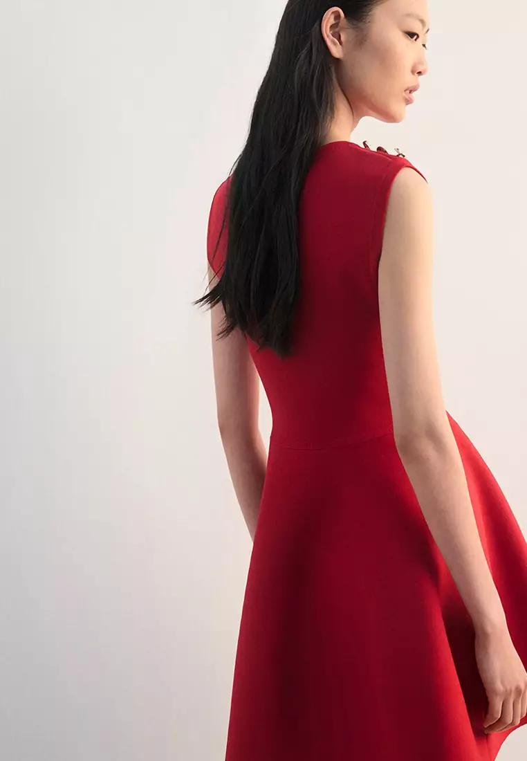 Buy Mango Peplum Knit Dress With Buttons 2026 Online | ZALORA
