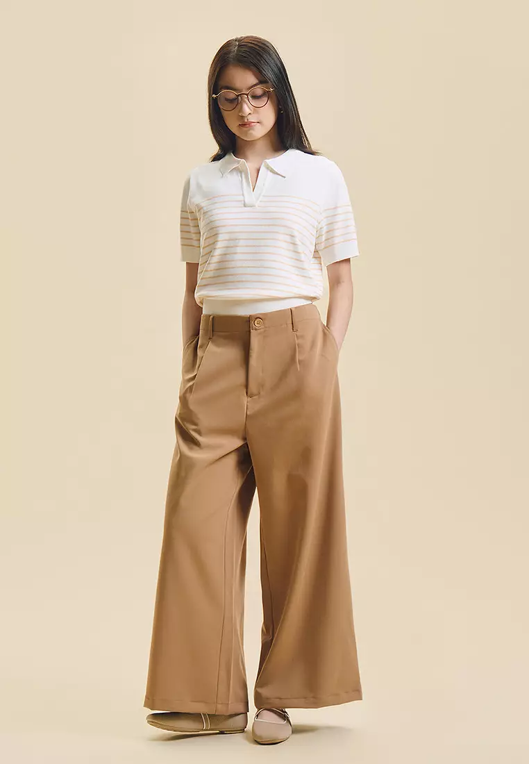 Dress Code Wide Pleated Trousers