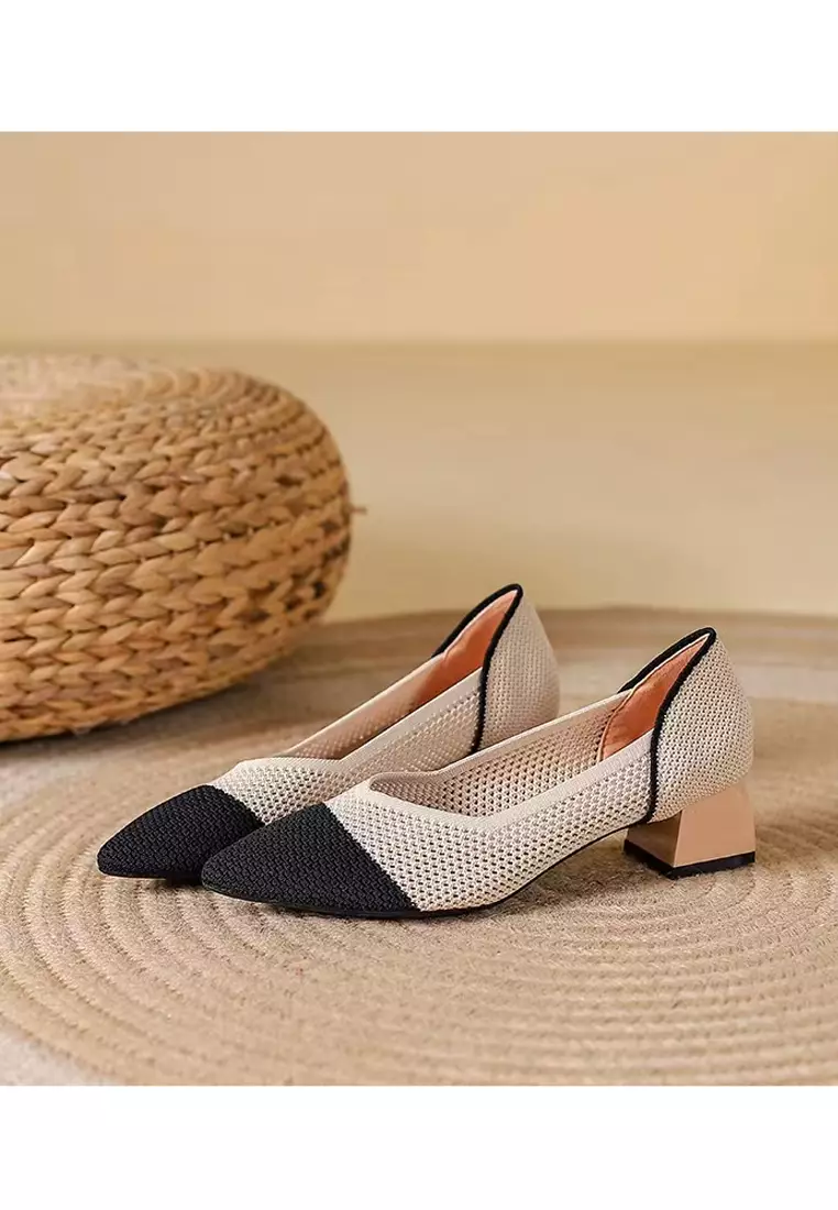 4CM Pointy Hollowed Flyknit Pumps XSN6818