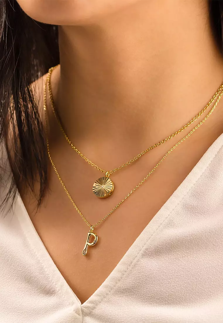 Buy Wanderlust Co Alphabet Bubble Pendant Necklace Letter P