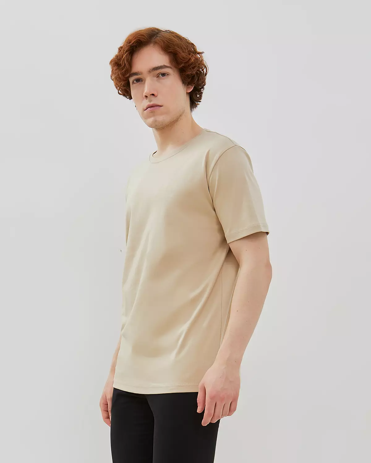 MEN'S BEIGE COTTON AIR T-SHIRT