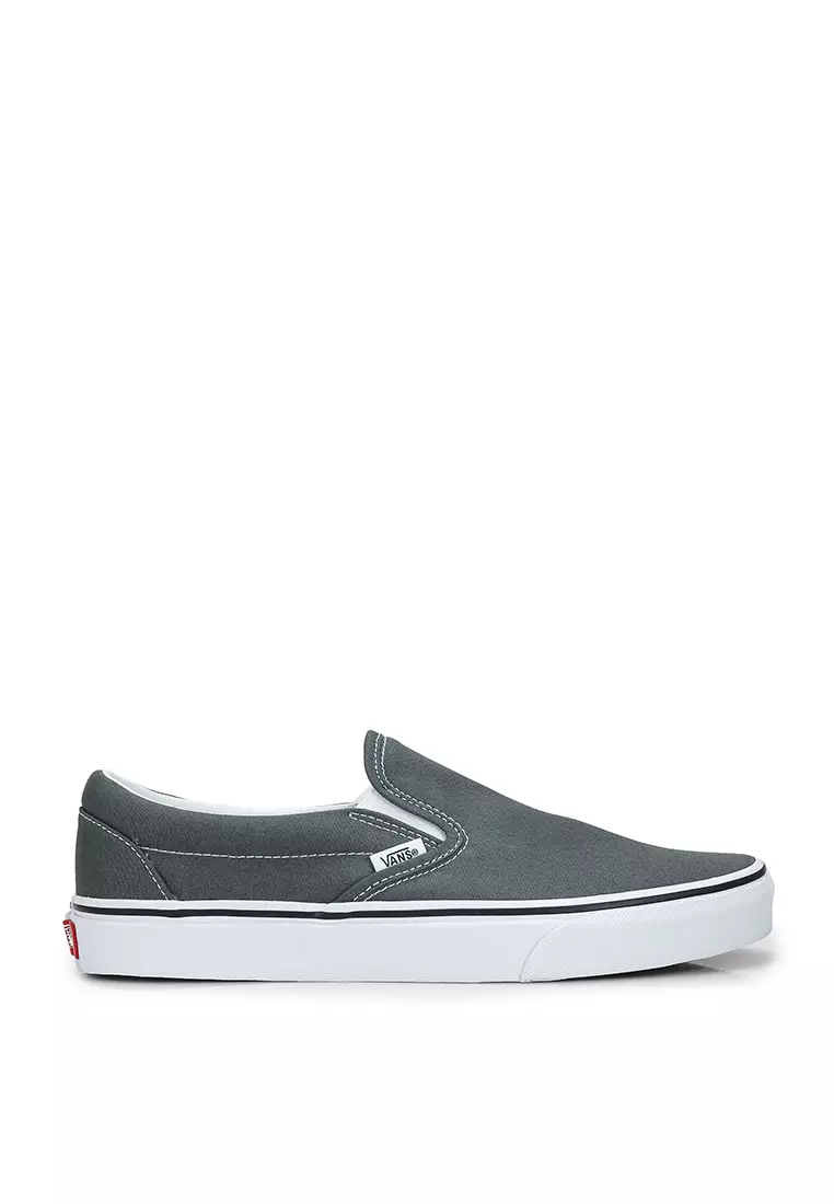 White and grey slip on clearance vans