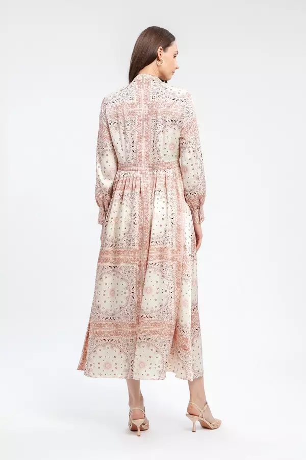 MINIMAL - Latvia - Gaun Satin Motif Bandana - Pink Warna Pink_Light