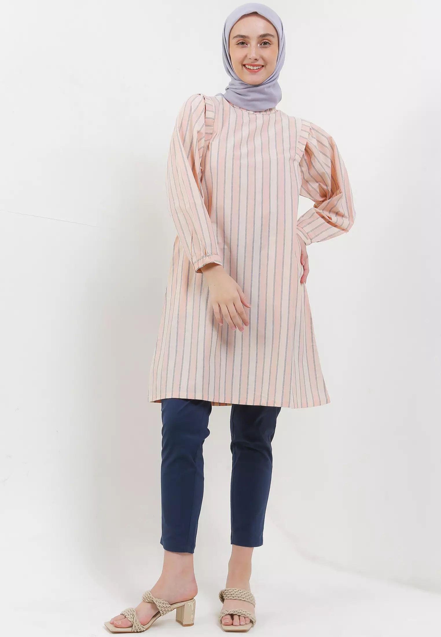 MFMW Glacier Tunik Peach Motif Salur