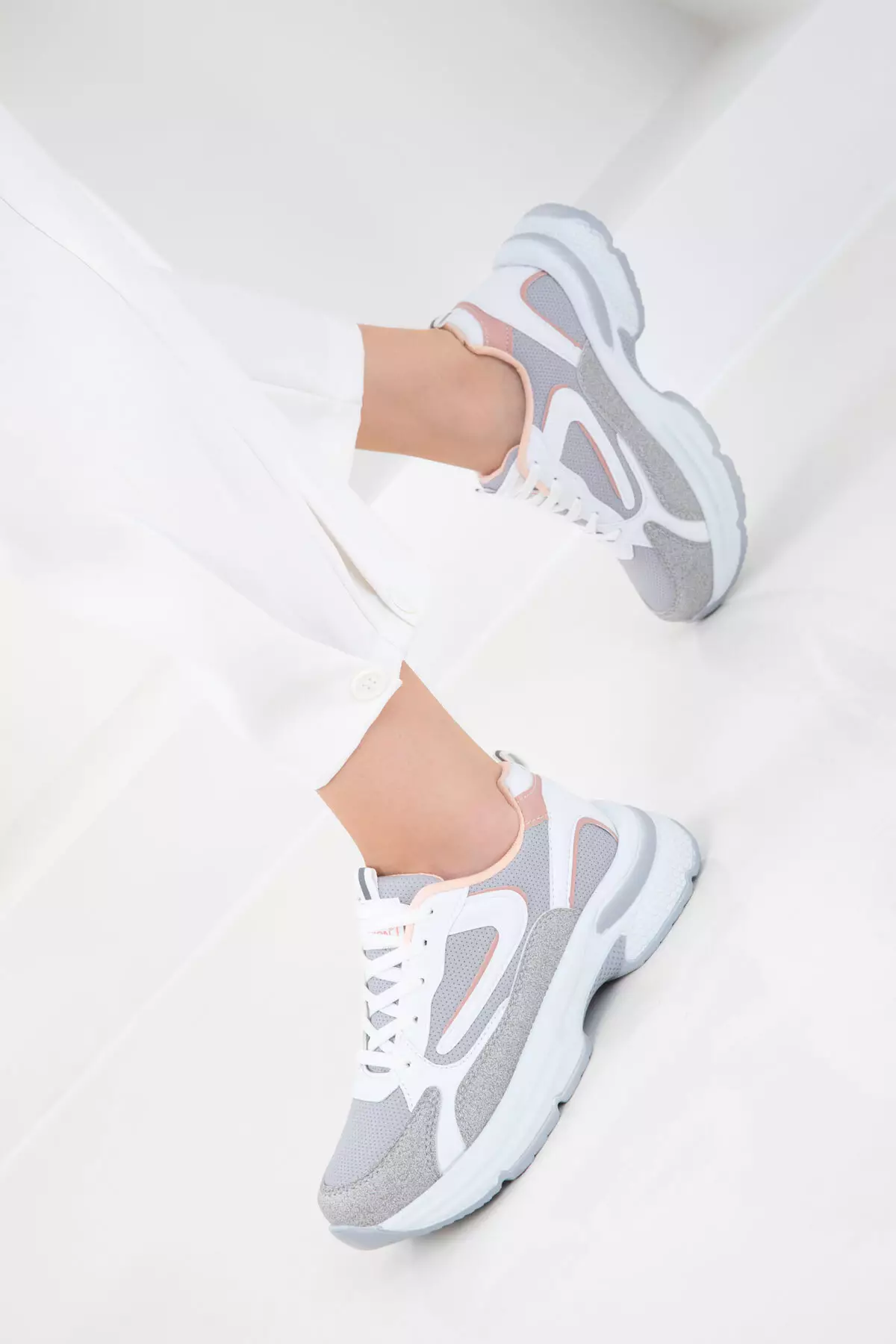 Ice-White-Powder Women's Sneaker 19686